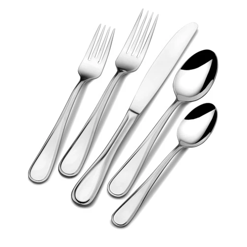Mikasa, Bravo Flatware Service for 12, 65 Piece Set, 18/10 Stainless Steel, Silverware Set with Serving Utensils