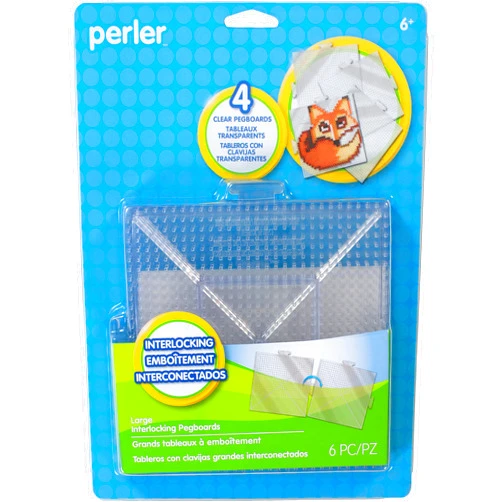 Perler Beads Large Square Pegboards for Kids Crafts, 4 pcs