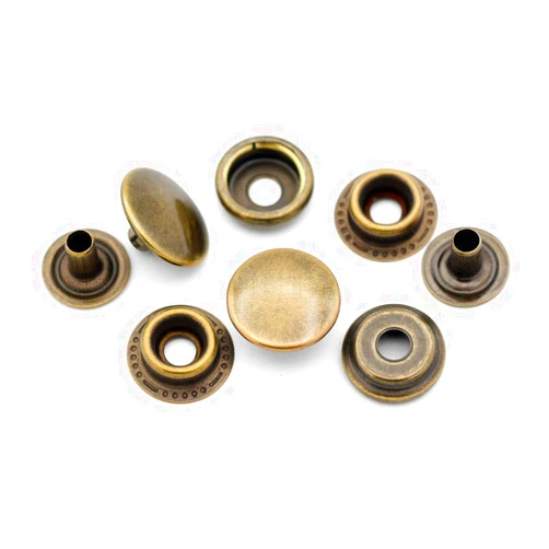 CRAFTMEMORE 50 Sets Antique Brass Snap Fasteners Ring-Socket Press Studs for Jacket Bag Canvas Closures #201 VT47 (12mm (0.47