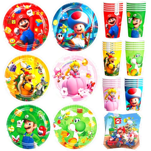 Hbavfihnbg 90 Pcs Super Game Party Supplies Super Game Plates Super Game Napkins Super Game Cups Super Game Party Decorations for Super Game Party Favors (Serve 30)
