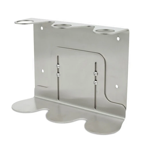 Kuishi Wall-Mounted Bottle Dispenser Holder Bracket in Brushed Nickle, Silver, and Soap Bottle Brackets, for Bathroom and Kitchen (Triple)