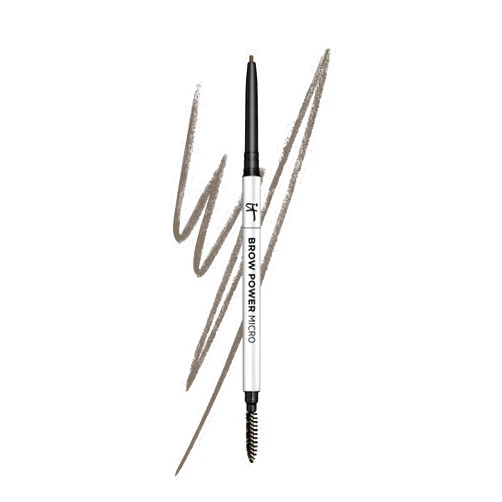 IT Cosmetics Brow Power Micro, Universal Taupe - Universal Eyebrow Pencil - Mimics the Look of Real Hair - Budge-Proof Formula - Built-in Spoolie - 0.017 oz