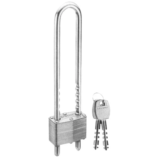 Master Lock Silver Outdoor Laminated Padlock with Keys, Extra Long Extended Adjustable Shackle Lock for Gate, Fence, Shed, or Other Equipment, 517D