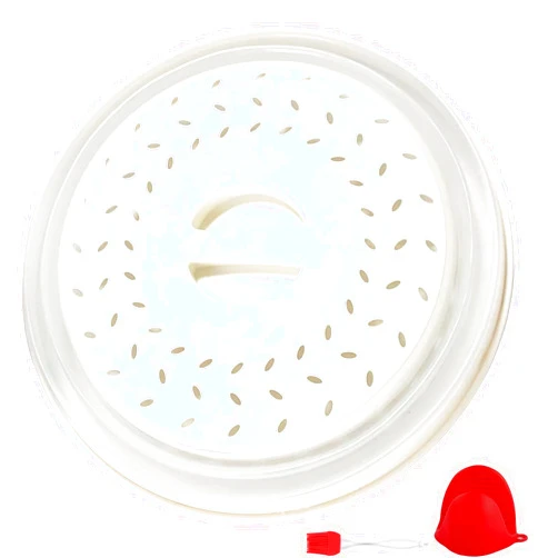 Egghat Collapsible Microwave Plate Cover Vented Microwave Bowl Cover Heat Resistant Microwave Splatter Guard Lid Multifunction Kitchen Colander for Fruit Vegetables Dishwasher-Safe BPA-Free (White)