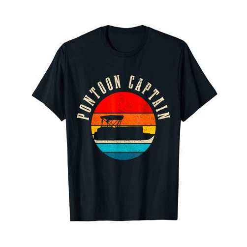 Pontoon Captain - Vintage Apparel Pontoon Captain Vintage Pontooning Boating Boat Funny Mens T-Shirt
