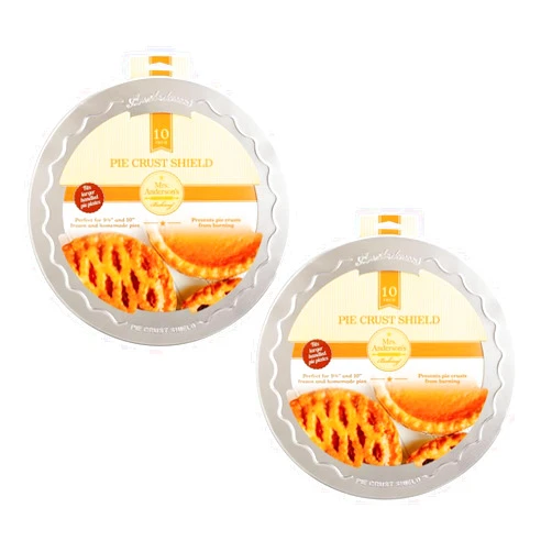 Mrs. Anderson's Baking Pie Crust Protector Shield, Fits 9.5 and 10-Inch Plates, Set of 2