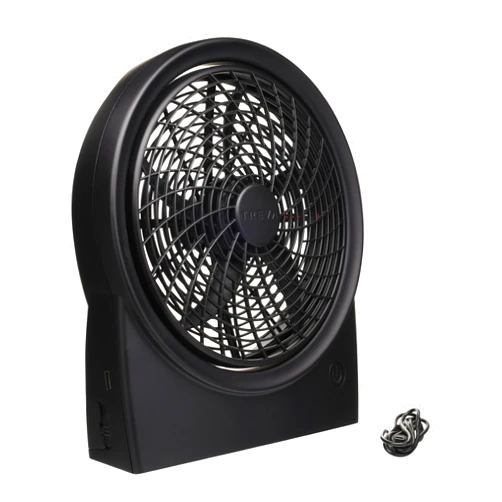 Treva 10 Inch Portable Rechargeable Fan & Battery Powered, 3 Speed Adjustable Personal Fan, Indoor Cooling, Camping, Hurricane Readiness
