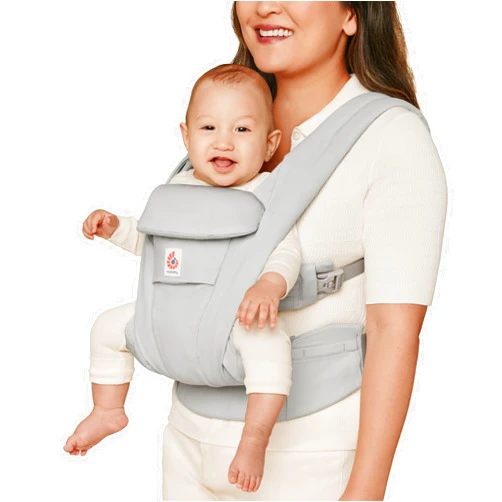 Ergobaby Omni Deluxe All Carry Positions Breathable Cotton Baby Carrier with Enhanced Lumbar Support and Lightweight Comfort, Newborn to Toddler, (Holds 7-45 lbs), Pearl Grey