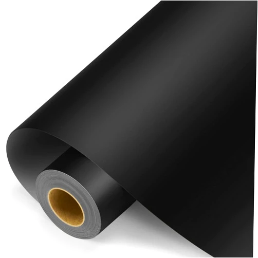 Sooez Black Permanent Vinyl - Matte Black Adhesive Vinyl Roll for All Cutting Machine, Permanent Outdoor Vinyl 12