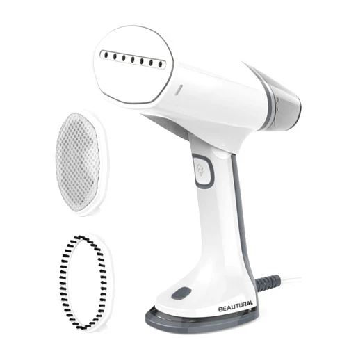 BEAUTURAL Travel Steamer for Clothes Portable Mini with Dual Voltage, Foldable Handheld Garment Fabric Wrinkle Remover, 100-220V Steam Iron for Worldwide Use Such as Europe, 1.6 Pounds