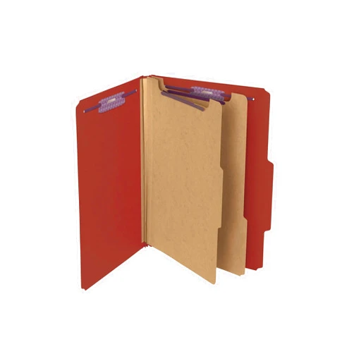 Smead Pressboard Classification File Folder with SafeSHIELD Fasteners, 2 Dividers, 2