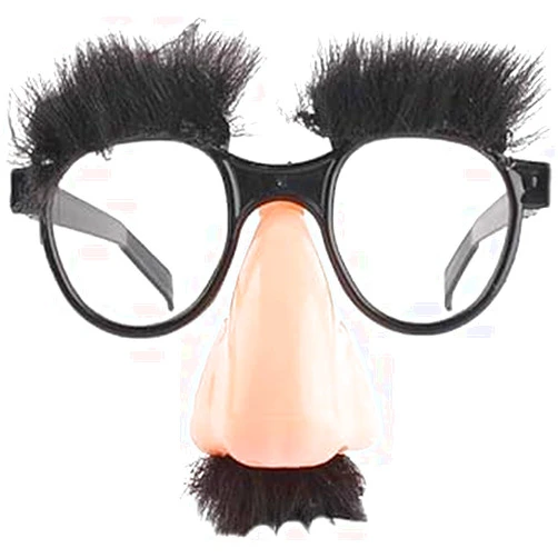 Tiosen Funny Big Nose Glasses with Eyebrows and Mustache, Halloween Costume Accessory, Photo Prop