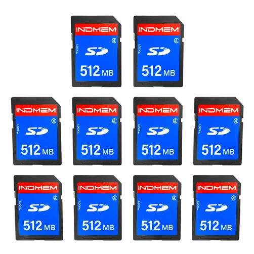 READYXIO INDMEM SD Card 512MB, 10 Packs Class 4 512MB Flash Memory Card MLC Standard Secure Digital Cards Camera Cards