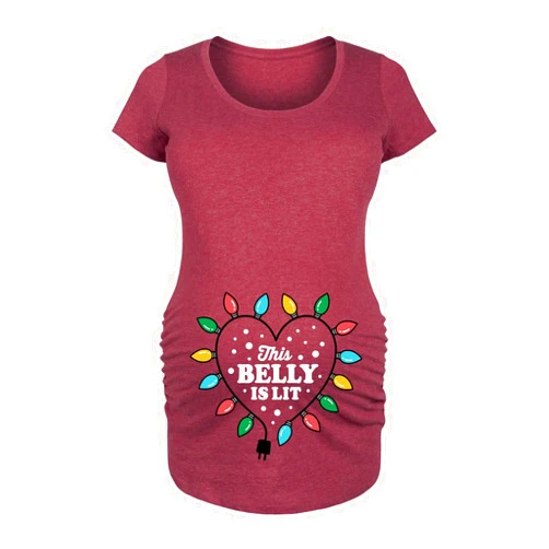 Bloom Maternity Christmas Trendy - Maternity Scoop Neck T-Shirt