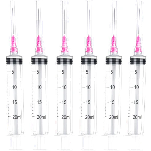 Ulove Prs 12 Pack 20ml Plastic Syringe Luer Lock with 18Ga, Measuring Syringe Tool for Scientific Labs, Epoxy Resin, Craft, Machine Oil, Ink or Glue Applicator, Individual Package