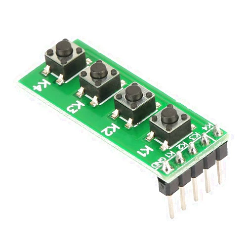 Hyuduo Universal 4 Key Push Button Switch Module Keyboard Board,Pushbutton Switches Industrial Switches Universal on Off Keyboard Board Module 4 Button Key Module