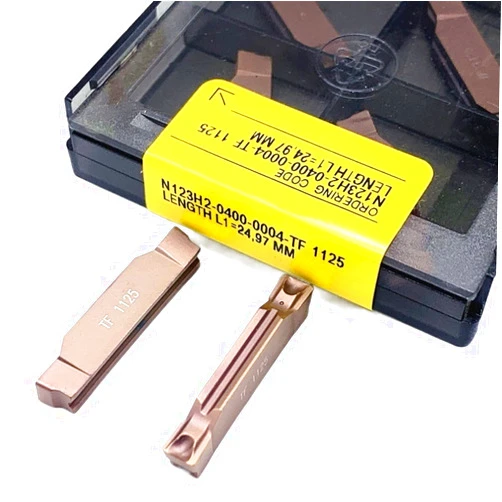 KUAOXK Indexable Lathe Carbide Insert N123H2 0400 0004 TF 1125 Section Slotting and Cutting Tool Lathe Slotting Insert CNC Stainless Steel Slotting Insert Lathe Tool