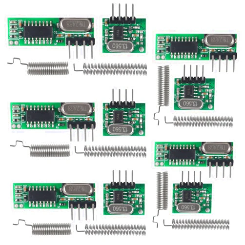 D-FLIFE 5pcs 433mhz Wireless RF Transmitter and Receiver with Antenna Ask Remote Control Module DIY Kit for Arduino