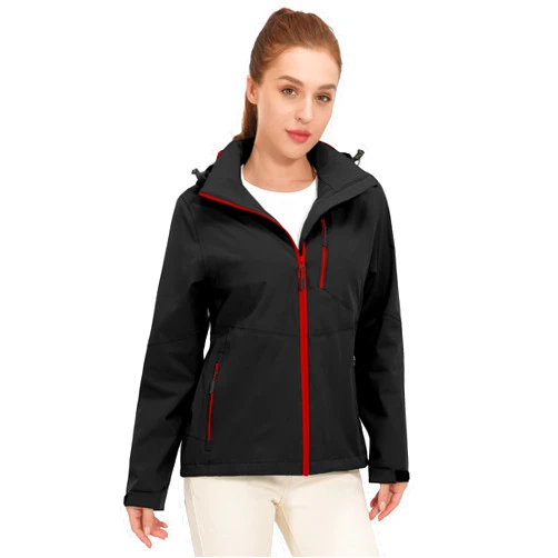 Little Donkey Andy Women's Waterproof Rain Jacket Breathable Windbreaker Outdoor Rain Coat with Detachable Hood