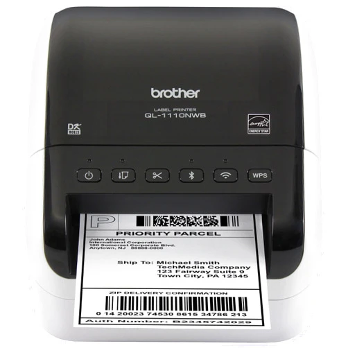 Brother QL1110NWB QL-1110NWB Wide Format, Postage and Barcode Professional Thermal Label Printer with Wireless Connectivity, 4