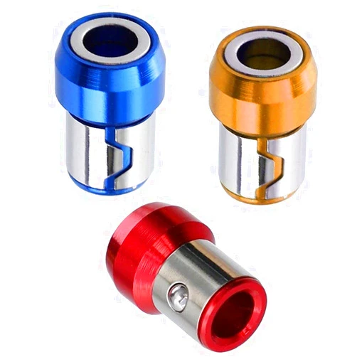 Lrcipru 1/4 Inch/ 6.35 mm Universal Magnetic Screw Ring Bit Magnetizer Ring Metal Magnetizer Screw, Removable for Hex Screwdriver and Power Bits