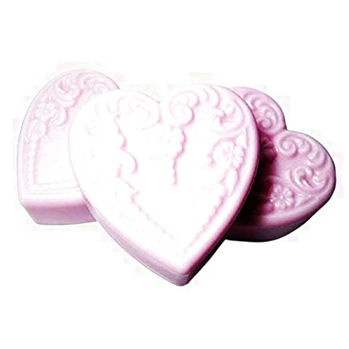 De'esse Boutique 3 Pc Xtra Lg Heart shaped Carnation Scented Soap Set - Shea Butter Goat Milk Soap