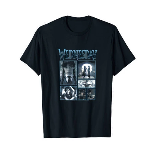 Wednesday Dancing Queen Black T-Shirt - Classic Fit, Logo & Panels, Adult