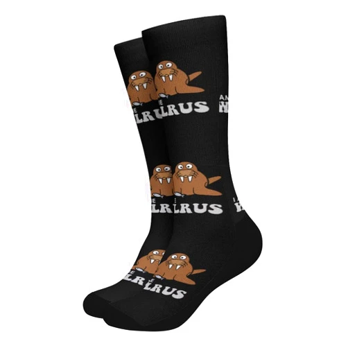 WEEDKEYCAT I Am The Walrus Men's Winter Socks Warm Calf Stocking for Cold Weather Outdoor Recreation
