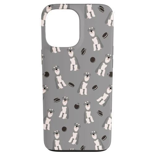 Franz And Sabina Pepper Pup – Grey & White Schnauzers Pattern In Grey Case for iPhone 13 Pro Max