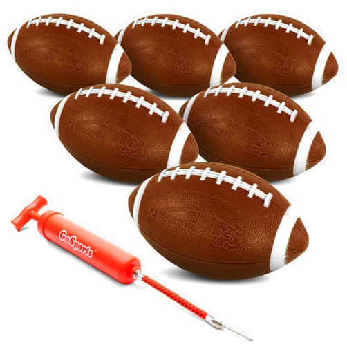 GoSports Xtreme Flight Footballs 6 Pack, 9 Inch Inflatable Footballs