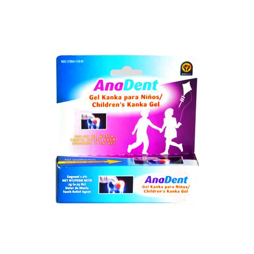 Anadent Children's Anadent Gel for Toothache & Gum Pain, Instant Pain Relief Gel for Kids & Babies, Made with Eugenol Plant-Based Ingredient to Relieve Teething Pain or Toothaches, 7g (0.25 oz)