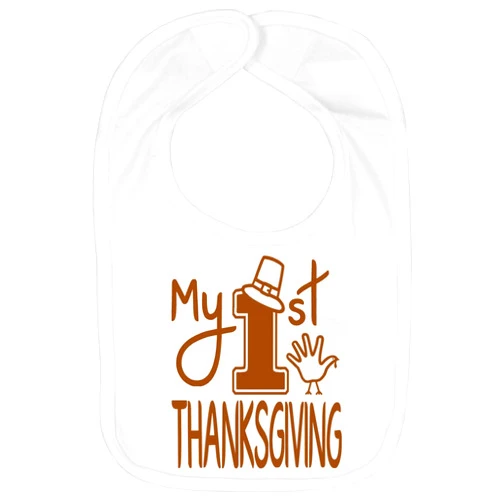 Aiden's Corner Handmade Baby Holiday Bibs - Baby Boy And Baby Girl First Thanksgiving Bibs