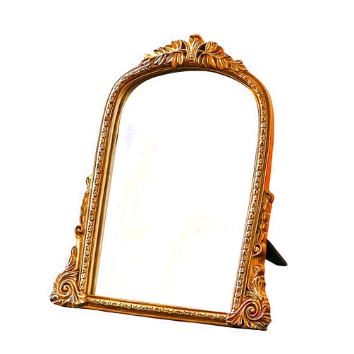 HSDDHOME Small Gold Mirror- Vintage Desk Design, Antique Chic Arch, Ideal for Home Decor. Compact, Portable, Easy to Maintain, Size:13.2 * 12.8