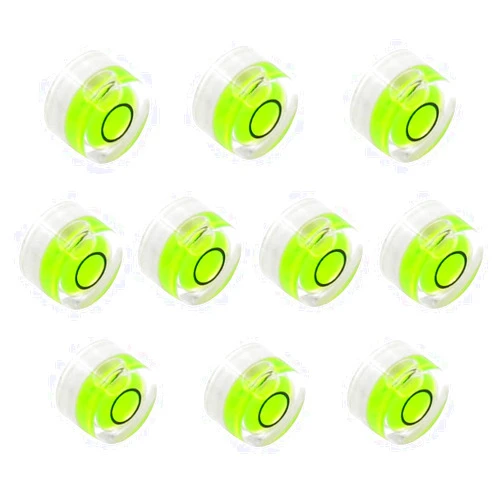 WOYISEPG 10Pcs Bubble Spirit Levels Mini Circular Bullseye Bubble Level Small Round Spirit Level Measuring Layout Tools (10x6mm, Non-Adhesive)
