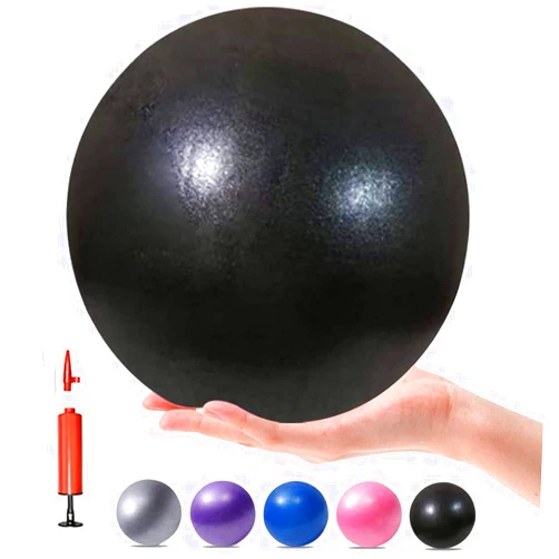 MOMPLUS 6 Inch Exercise Pilates Mini Yoga Balls Barre for Home Stability Squishy Training Physical Therapy Improves Balance with Pump