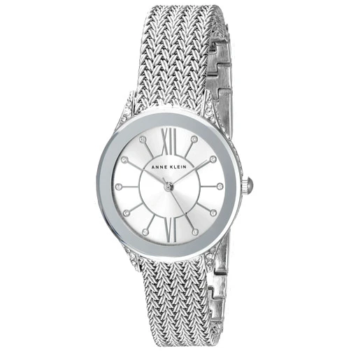 Anne Klein Women's Premium Crystal Accented Mesh Bracelet Watch