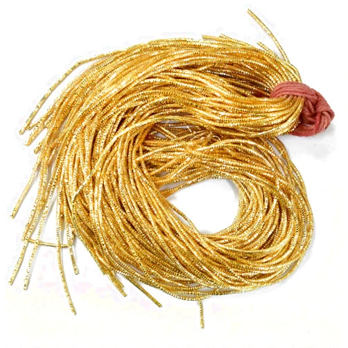 Embroiderymaterial French Bullion Wire(Nakshi) Metallic Wire for Embroidery,Beading and Jewelry Making in Dark Gold Color,1MM,55 Yards(100 Gram)