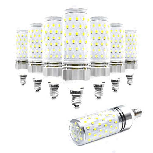 LEDLightsWorld Super Bright E12 LED Corn Bulbs, 16W 1500LM Bulbs, Daylight White 6000K Lights, CRI80+, 120W Incandescent Bulb Equivalent, E12 Base Non-Dimmable LED Lamp, Pack of 8