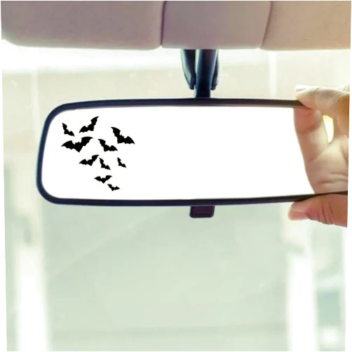 Miarita Halloween Bats Rearview Mirror Decal - 3 Pcs Funny Bumper Vinyl Stickers for Auto, Wall, Laptop, Cell, Trucks, Cars, Spooky Car Mirror Stickers, Rear View Mirror Decor, Gothic Car Accessories