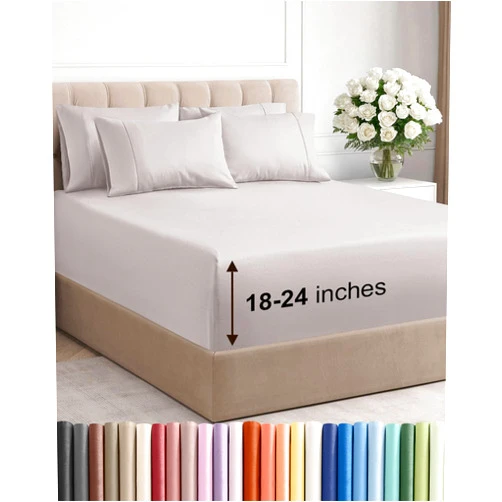 CGK Unlimited Extra Deep King Sheet Set - 6 Piece Breathable and Cooling Sheets - Hotel Luxury Bedding for Women, Men, Kids & Teens - Easy & Secure Fit - Soft, Wrinkle Free & Comfy - Extra Deep Pockets - Light Grey