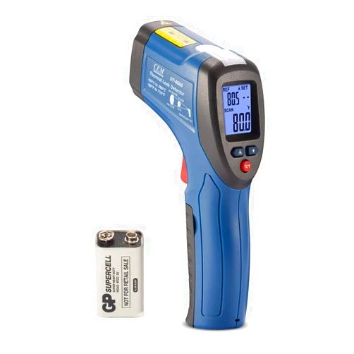 CEM DT-8666 Digital Infrared Meat Thermometer Gun,DS10:1 Instant Read Laser Temperature Gun for Griddle,Grill,Oven,Pizza, Thermal Air Heat Leak Detector for Industrial Repairs with Color Light Alarm
