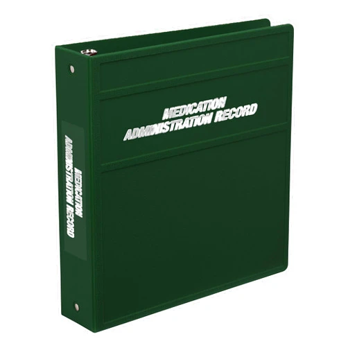 Carstens 2-Inch Heavy Duty 3-Ring Binder for Medication Administration Records (MAR) – Side Opening, Forest Green