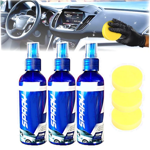 Generic Car Rubber Seal Protectant, Rubber Strip Care Agent, Quick Effect Coating Agent, Plastic Parts Refurbish Agent,100 Ml Anti Scratch Hydrophobic Polish Nano Coating Agent, with Sponge, for Car (3)