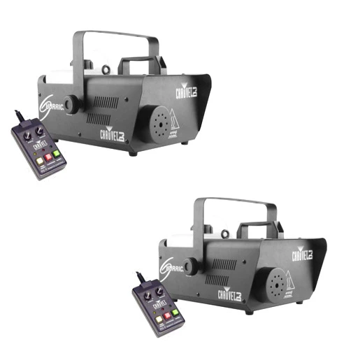 CHAUVET DJ Hurricane 1600 2.4L Pro Fog/Smoke Machine w/FC-T Wire Remote (2 Pack)