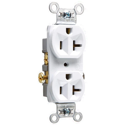 Pass & Seymour Legrand Pass & Seymour CR20WCC12 20 Amp Commercial Specification Grade Duplex Receptacle Outlet, Side Wire, White (1 Count)