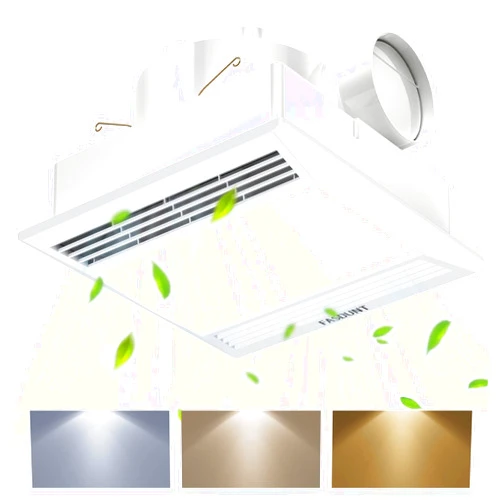FASDUNT Bathroom Exhaust Fan with Light, 30W 110 CFM Bathroom Fan with LED Light Combo, 1.0 Sones Quiet Bathroom Vent Fan with Light 1500lm 3000K/4000K/6000K Selectable