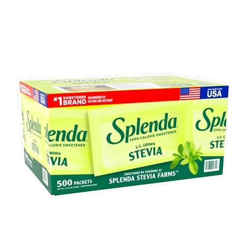 SPLENDA Stevia Zero Calorie Sweetener, Plant Based Sugar Substitute Granulated Powder, Single Serve Packets, 500 Count (Pack of 1)