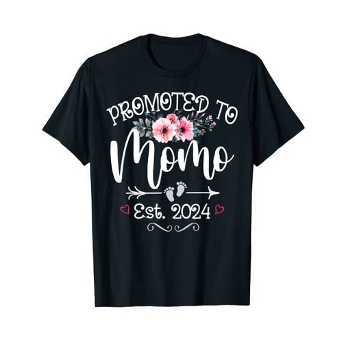 Promoted To Momo 2024 Funny Mother's day Shirts Promoted To Momo 2024 Mother's Day Soon To Be Mom Pregnancy T-Shirt