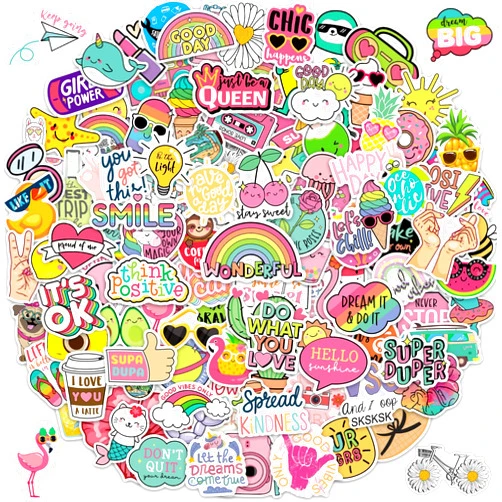 BLIJOLA 145Pcs Water Bottle Stickers for Girls Teens Kids Waterproof Inspirational VSCO Vinyl Stickers for Laptop Skateboard Aesthetic Trendy Cute Word Stickers School Reward Decals