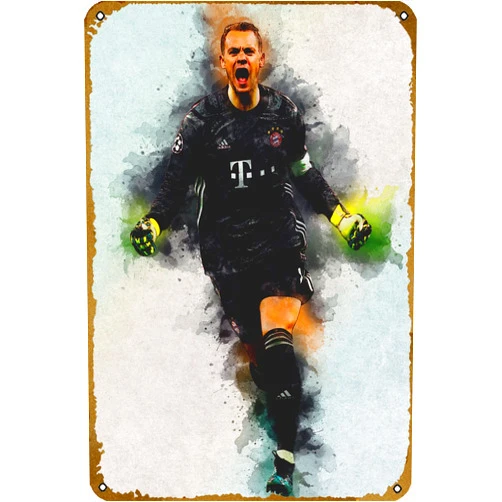 CHUUIIGO Manuel Neuer sports Poster Metal Sign Tin Metal Retro Wall Decor for 12 X 8 INCH Metal Sign